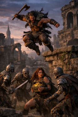 Movimento e attacco in AD&D (AI Generated)